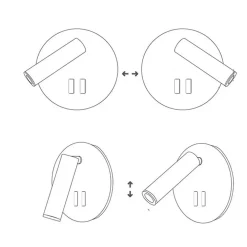 APPLIQUE LED ORIENTABILE DA PARETE DOPPIA FONTE LUMINOSA 8 WATT LUCE CALDA 3000K MR-01