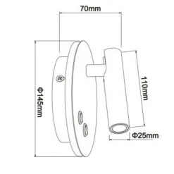 APPLIQUE LED ORIENTABILE DA PARETE DOPPIA FONTE LUMINOSA 8 WATT LUCE CALDA 3000K MR-01