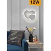 APPLIQUE LED PARETE FORMA DOPPIO CUORE MODERNO 12W 3 MODALITÀ COLORE LUCE E83-3C