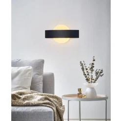APPLIQUE LED PARETE MODERNA NERA 8 W DOPPIA EMISSIONE LUCE 6500K 3000K 4000K E17