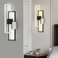 APPLIQUE LED RETTANGOLARE 2X23W CCT 3000K A 6500K PARETE DIMMERABILE TELECOMANDO