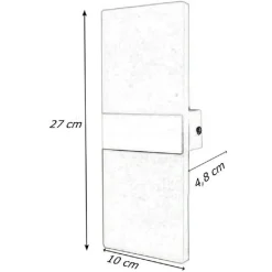 APPLIQUE LED RETTANGOLARE 10W PARETE DOPPIA EMISSIONE 3 COLORAZIONE LUCE E37-C3C