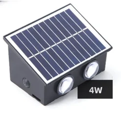 APPLIQUE LED SOLARE ESTERNO GIARDINO A PARETE CON SENSORE LUCE CALDA 3000K IP65 EWG-04T-C