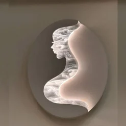 APPLIQUE LED 7W A MURO CON RAFFIGURAZIONE VOLTO DONNA 3 COLORAZIONE LUCE AQ12-3C