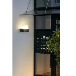 APPLIQUE MODERNA A LED PER ESTERNO DA PARETE NERO 7W LUCE 6500K 3000K 4000K ES57