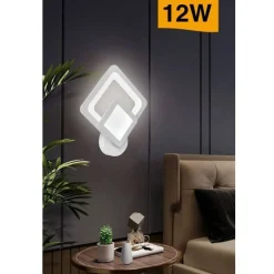 APPLIQUE MODERNO LED ROMBO 12W LAMPADA DA PARETE TRE COLORAZIONE DI LUCE E82-B3C