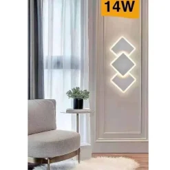 APPLIQUE MODERNO TRIPLO ROMBI A LED 14W DA PARETE 3 COLORAZIONI DI LUCE AQ31-B3C