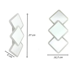 APPLIQUE MODERNO TRIPLO ROMBI A LED 14W DA PARETE 3 COLORAZIONI DI LUCE AQ31-B3C