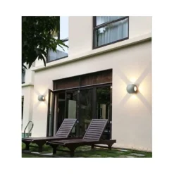 APPLIQUE MURO A SFERA 4 FASCI DI LUCE ESTERNO GRIGIO LUCE 3000K 6000K 4000K ES58