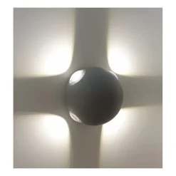 APPLIQUE MURO A SFERA 4 FASCI DI LUCE ESTERNO GRIGIO LUCE 3000K 6000K 4000K ES58