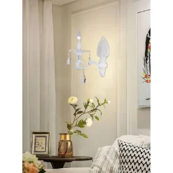 APPLIQUE PARETE A CANDELABRO STILE VINTAGE ATTACCO E14 LAMPADA MURO RETRO' E43-1