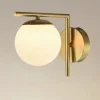 APPLIQUE PARETE ATTACCO G9 SFERA VETRO METALLO ORO LAMPADA MODERNO MINIMAL 32842