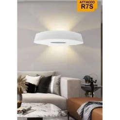 APPLIQUE PARETE GESSO IP20 DOPPIA EMISSIONE VERNICIABILE LED ATTACCO R7S GS-E75