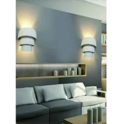 APPLIQUE PARETE IN GESSO EFFETTO PIETRA VERNICIABILE MODERNO ATTACCO E14 GS-E56