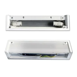 APPLIQUE PARETE IN GESSO RETTANGOLARE DOPPIA EMISSIONE E14 VERNICIABILE IP20 E06