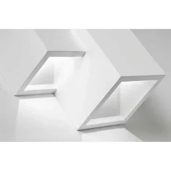 APPLIQUE PARETE IN GESSO 2 RETTANGOLI INCASTONATI BIANCO IP20 GS-E39 VERNICIABILE