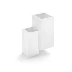 APPLIQUE PARETE IN GESSO 2 RETTANGOLI INCASTONATI BIANCO IP20 GS-E39 VERNICIABILE