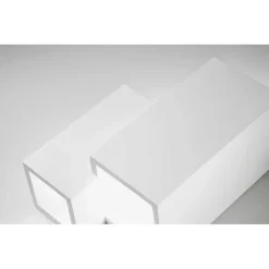 APPLIQUE PARETE IN GESSO 2 RETTANGOLI INCASTONATI BIANCO IP20 GS-E39 VERNICIABILE