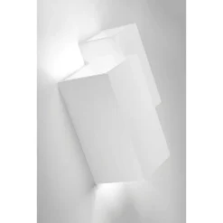 APPLIQUE PARETE IN GESSO 2 RETTANGOLI INCASTONATI BIANCO IP20 GS-E39 VERNICIABILE