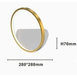 APPLIQUE PARETE LED 14W CERCHIO ORO LAMPADA TONDA DESIGN MODERNO LUCE 4000K 71255