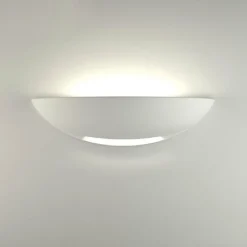 APPLIQUE PARETE MEZZA LUNA GESSO DOPPIA EMISSIONE VERNICIABILE ATTACCO R7S