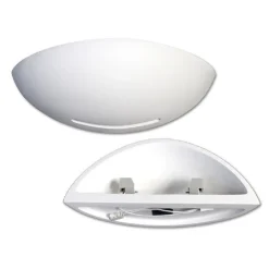 APPLIQUE PARETE MEZZA LUNA GESSO DOPPIA EMISSIONE VERNICIABILE ATTACCO R7S