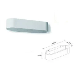 APPLIQUE PARETE MODERNO IN GESSO OVALE ATTACCO 1XR7S VERNICIABILE LAMPADA GS-E63