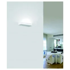 APPLIQUE PARETE MODERNO IN GESSO RETTANGOLARE ATTACCO 1XR7S VERNICIABILE GS-E64