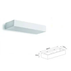 APPLIQUE PARETE MODERNO IN GESSO RETTANGOLARE ATTACCO 1XR7S VERNICIABILE GS-E64