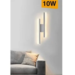 APPLIQUE PARETE MODERNO 10W LUMETTO ABAT JOUR BIANCA LUCE 6500K 4000K 3000K E87B