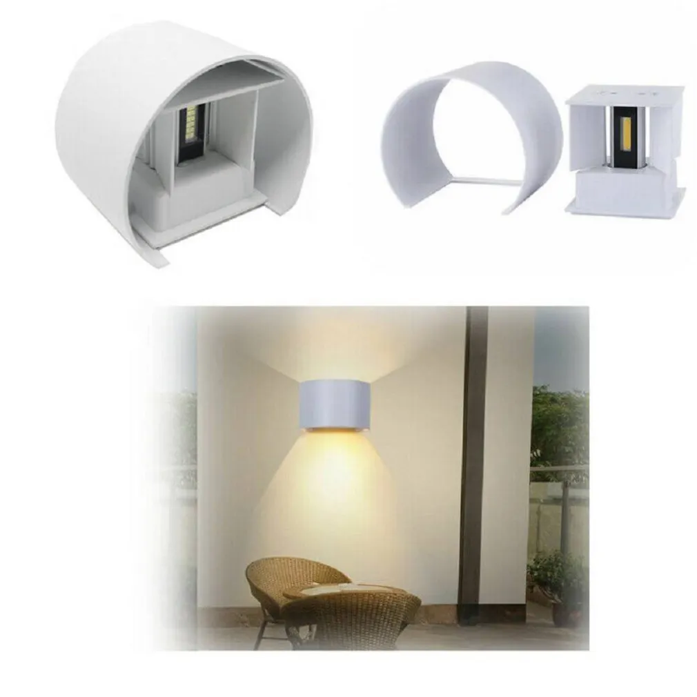 APPLIQUE PARETE MURO 28 LED 12 WATT IP55 LUCE FREDDA CALDA UP & DOWN ES44 BIANCO