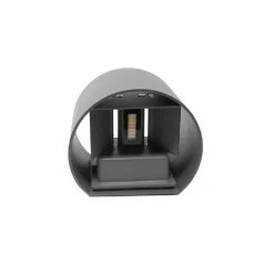 APPLIQUE PARETE MURO GRIGIO 28 LED 12 WATT IP55 LUCE FREDDA CALDA UP & DOWN ES44
