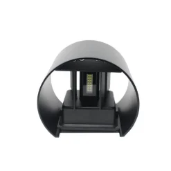 APPLIQUE PARETE NERO 28LED 12W IP55 LUCE FREDDA 6500K CALDA 3000K UP & DOWN ES44