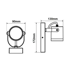 APPLIQUE PARETE ORIENTABILE PER ESTERNO ATTACCO GU10 LAMPADA DA MURO IP44 539WA-B172