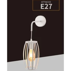 APPLIQUE PARETE PENDENTE A FORMA OVALE 3D STILE MINIMAL PORTALAMPADA ATTACCO E27 AQ53