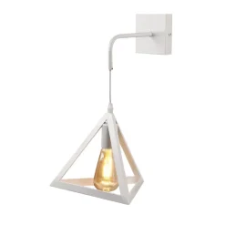 APPLIQUE PARETE PENDENTE FORMA TRIANGOLARE 3D STILE MINIMAL PORTALAMPADA ATTACCO E27 AQ54