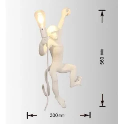 APPLIQUE PARETE RETRÒ PER INTERNI A FORMA DI SCIMMIA ILLUMINAZIONE VINTAGE E44