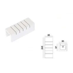 APPLIQUE PARETE UP E DOWN IN GESSO VERNICIABILE RETTANGOLO INTAGLIATO G9 GS-E52