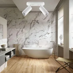 APPLIQUE PLAFONIERA ORIENTABILE DA SOFFITTO PARETE 2 DIFFUSORI LAMPADA GU10 TS-2