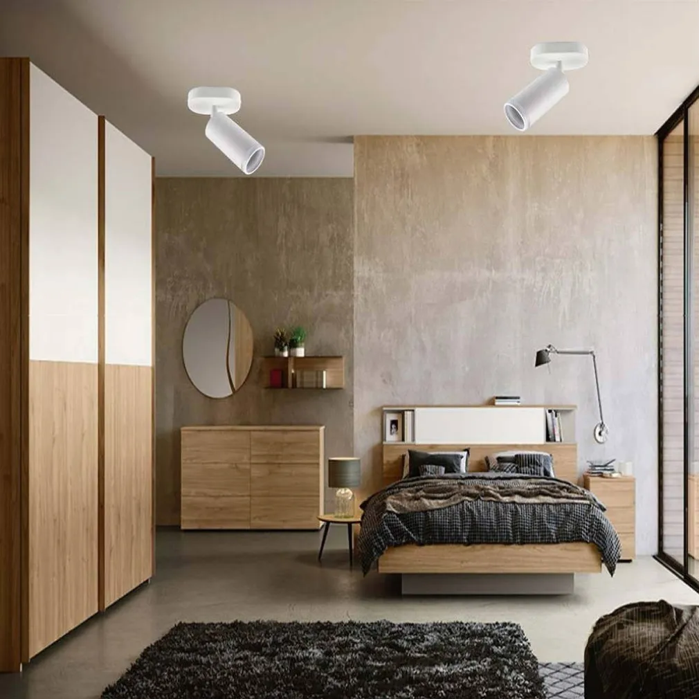 APPLIQUE PLAFONIERA ORIENTABILE DA SOFFITTO PARETE 1 DIFFUSORE LAMPADA GU10 TS-1