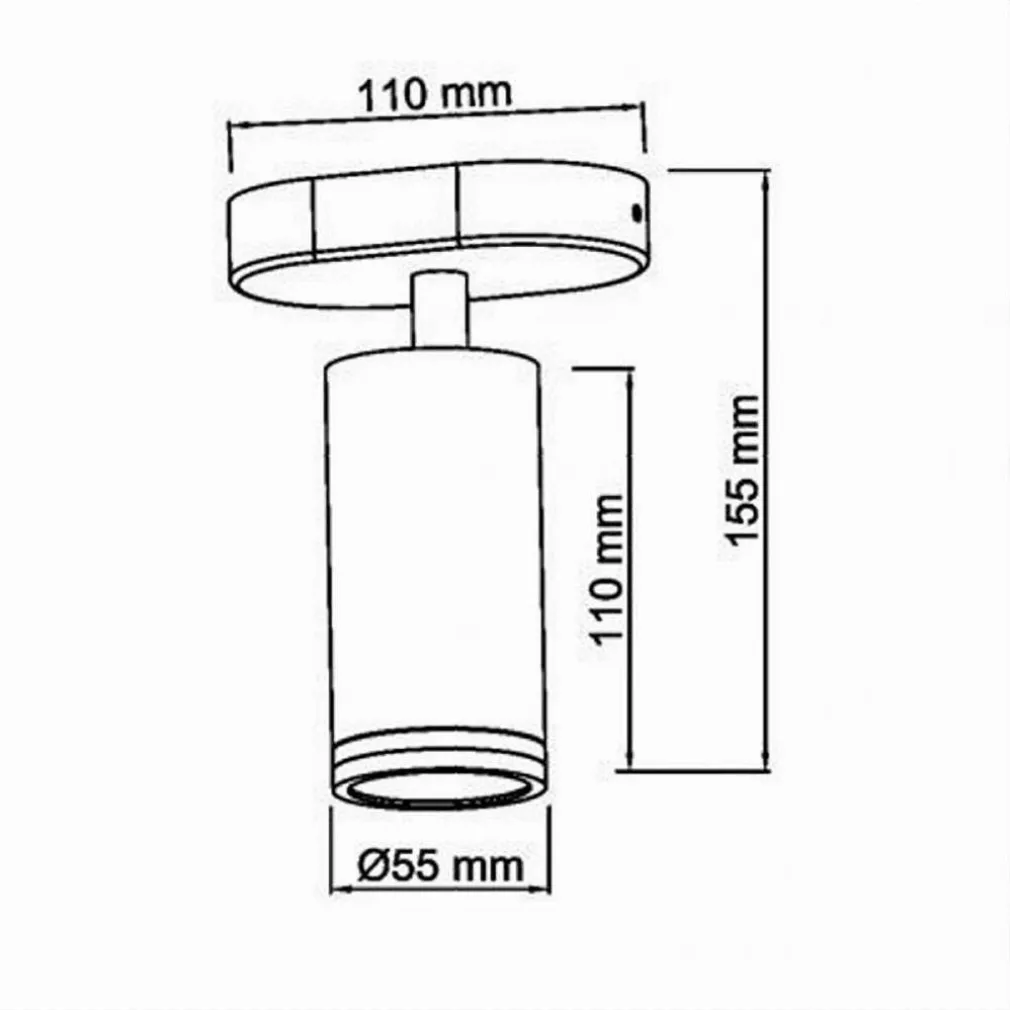 APPLIQUE PLAFONIERA ORIENTABILE DA SOFFITTO PARETE 1 DIFFUSORE LAMPADA GU10 TS-1