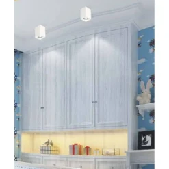 APPLIQUE SOFFITTO PORTAFARETTO IN GESSO A CUBO VERNICIABILE ATTACCO GU10 GS-C14