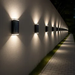 APPLIQUE SOLARE 2 WATT DOPPIA EMISSIONE DI LUCE TECNOLOGIA CCT SWITCH IP54 YH0630-3C