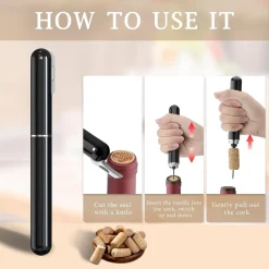 APRIBOTTIGLIE A PRESSIONE ARIA CON TAGLIACAPSULE CAVATAPPI A POMPA REGALO AMANTI VINO CASA