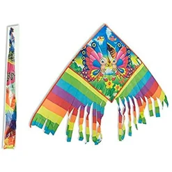 AQUILONE ARCOBALENO GIOCO ESTERNO SPIAGGIA FACILE DA PILOTARE VARI COLORI 110X90