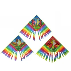 AQUILONE ARCOBALENO GIOCO ESTERNO SPIAGGIA FACILE DA PILOTARE VARI COLORI 110X90