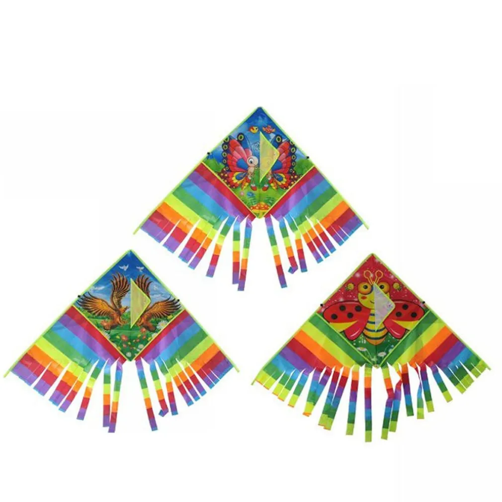 AQUILONE ARCOBALENO GIOCO ESTERNO SPIAGGIA FACILE DA PILOTARE VARI COLORI 110X90