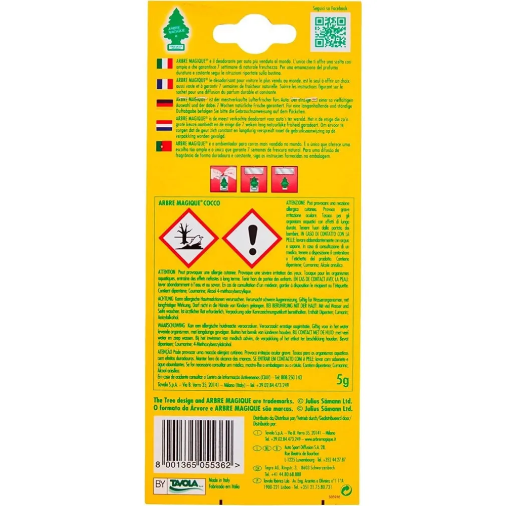 ARBRE MAGIQUE MONO DEODORANTE PROFUMATORE AUTO PROFUMAZIONE FRAGRANZA MELA VERDE