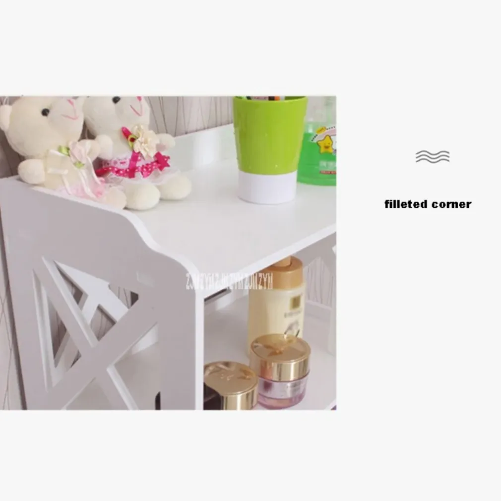 ARMADIETTO IN LEGNO BIANCO LUCIDO MDF CON DUE ANTE 3 MENSOLE RIPINI 120X32X27CM