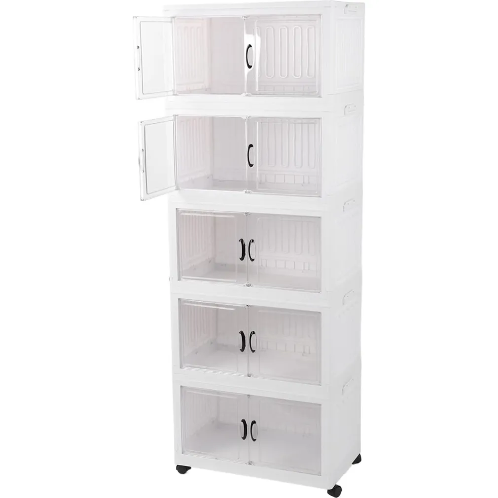 ARMADIETTO PIEGHEVOLE IN PLASTICA CON 4 RUOTE MOBILI CONTENITORI ORGANIZZAZIONE CASA UFFICIO